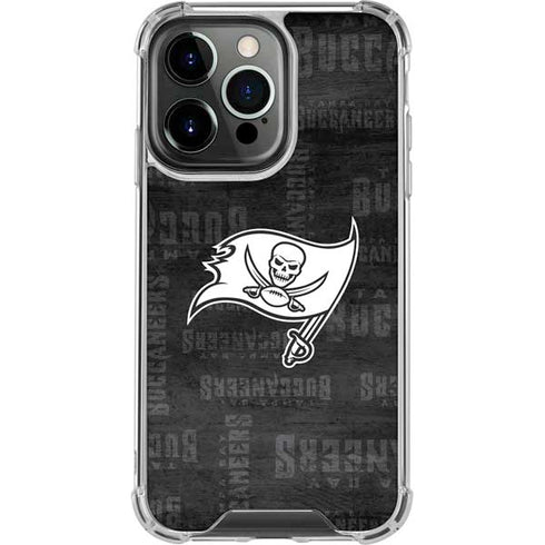 NFL Tampa Bay Buccaneers Black & White iPhone 16 Pro Max Clear Case