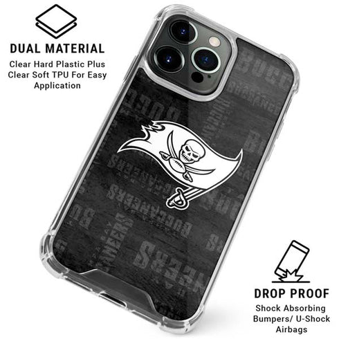 NFL Tampa Bay Buccaneers Black & White iPhone 16 Pro Max Clear Case