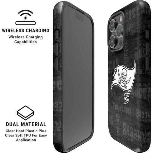NFL Tampa Bay Buccaneers Black & White iPhone 16 Pro Max Magsafe Impact Case