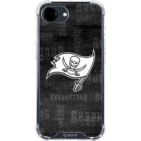 NFL Tampa Bay Buccaneers Black & White iPhone 16e Clear Case