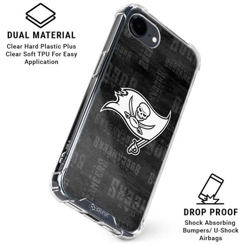 NFL Tampa Bay Buccaneers Black & White iPhone 16e Clear Case