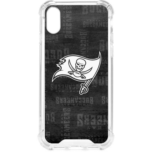 NFL Tampa Bay Buccaneers Black & White iPhone XS Clear Case