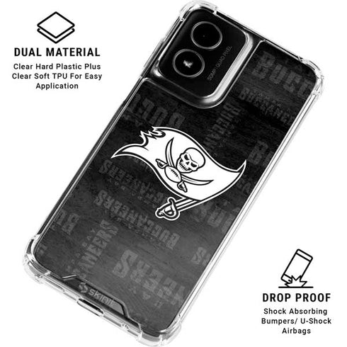 NFL Tampa Bay Buccaneers Black & White Moto G Power 5G (2024) Clear Case