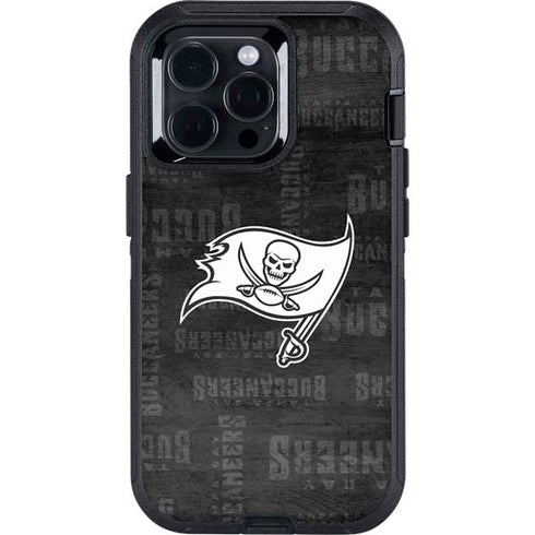 NFL Tampa Bay Buccaneers Black & White Otterbox Defender iPhone Skin