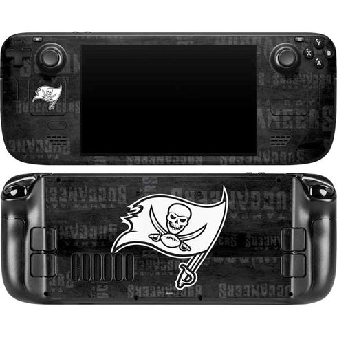 NFL Tampa Bay Buccaneers Black & White Steam Deck Handheld Gaming Computer OLED Skin