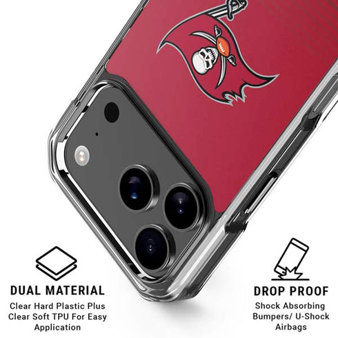 NFL Tampa Bay Buccaneers Breakaway iPhone 18 Pro Clear Case