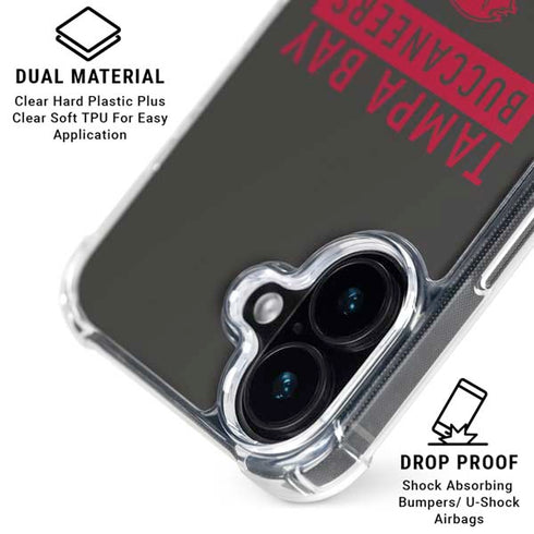 NFL Tampa Bay Buccaneers Brown Performance Series iPhone 16 Clear Case