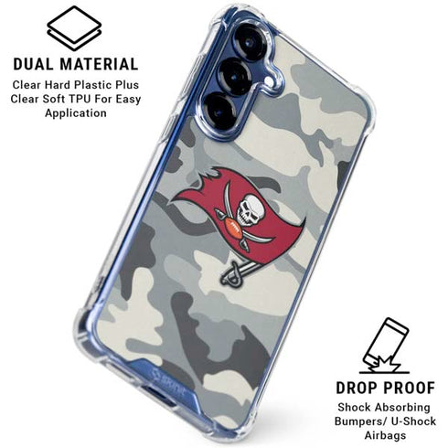NFL Tampa Bay Buccaneers Camo Galaxy S25 Clear Case