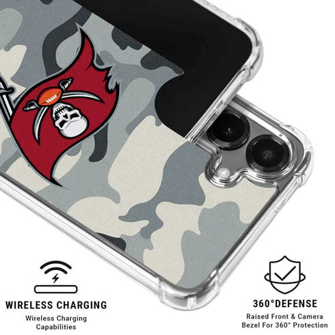 NFL Tampa Bay Buccaneers Camo Galaxy S26 Plus Clear Case