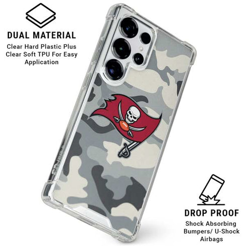 NFL Tampa Bay Buccaneers Camo Galaxy S26 Ultra Clear Case