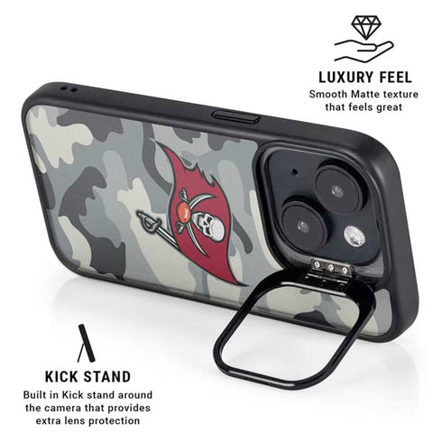 NFL Tampa Bay Buccaneers Camo iPhone 14 Plus Kickstand Case