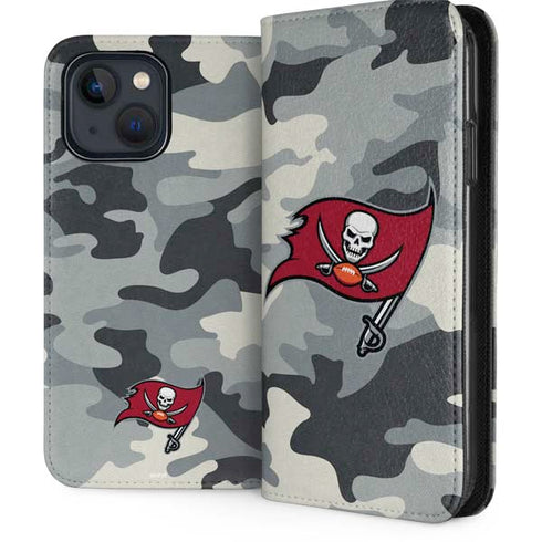 NFL Tampa Bay Buccaneers Camo iPhone 15 Plus Folio Case