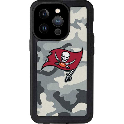 NFL Tampa Bay Buccaneers Camo iPhone 15 Pro Waterproof Case