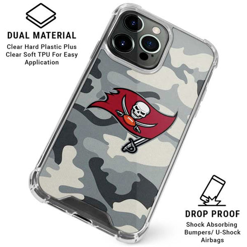 NFL Tampa Bay Buccaneers Camo iPhone 16 Pro Clear Case