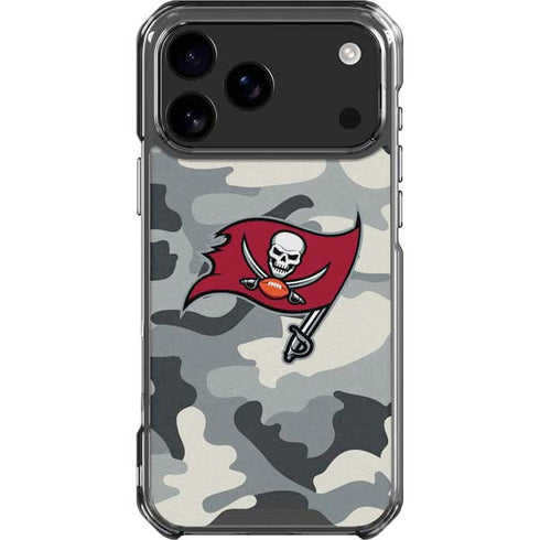 NFL Tampa Bay Buccaneers Camo iPhone 18 Pro Max Clear Case