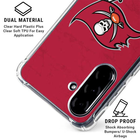 NFL Tampa Bay Buccaneers Distressed Galaxy A36 5G Clear Case