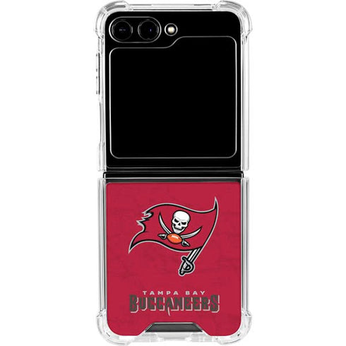 NFL Tampa Bay Buccaneers Distressed Galaxy Z Flip6 Clear Case