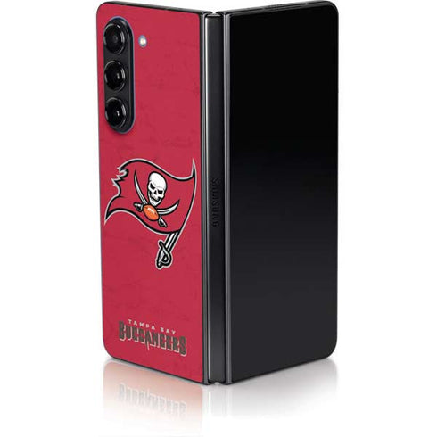 NFL Tampa Bay Buccaneers Distressed Galaxy Z Fold5 5G Skin