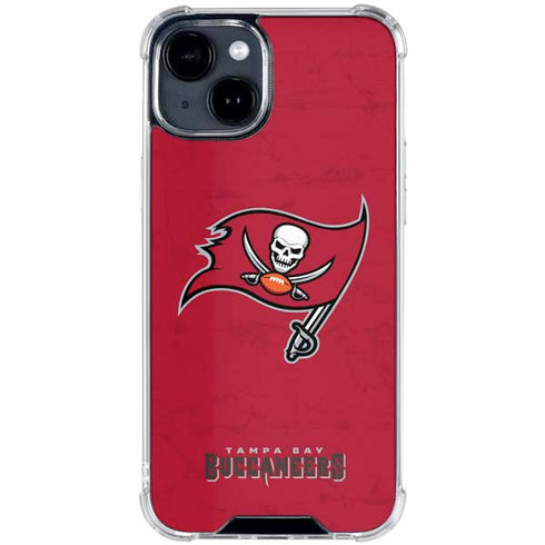 NFL Tampa Bay Buccaneers Distressed iPhone 15 Clear Case