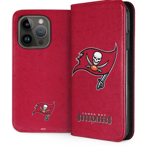 NFL Tampa Bay Buccaneers Distressed iPhone 15 Pro Folio Case