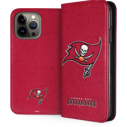 NFL Tampa Bay Buccaneers Distressed iPhone 15 Pro Max Folio Case