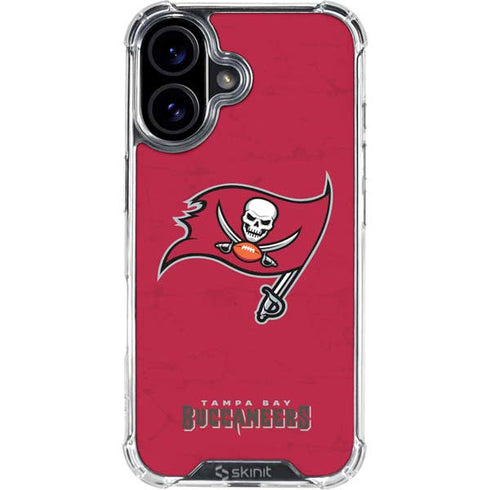 NFL Tampa Bay Buccaneers Distressed iPhone 16 Plus Clear Case