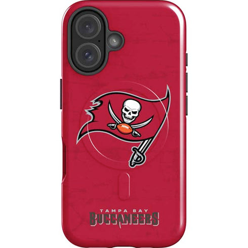 NFL Tampa Bay Buccaneers Distressed iPhone 16 Plus Magsafe Impact Case