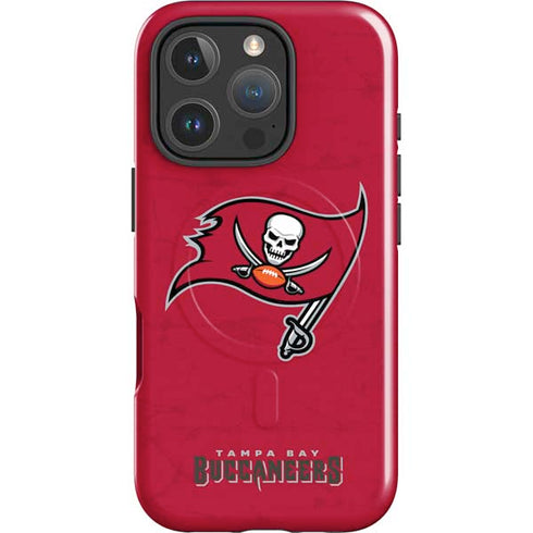 NFL Tampa Bay Buccaneers Distressed iPhone 16 Pro Max Magsafe Impact Case