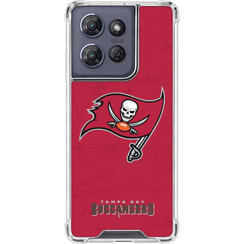 NFL Tampa Bay Buccaneers Distressed Moto G 5G (2025) Clear Case