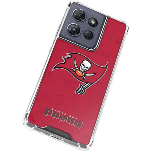 NFL Tampa Bay Buccaneers Distressed Moto G 5G (2025) Clear Case