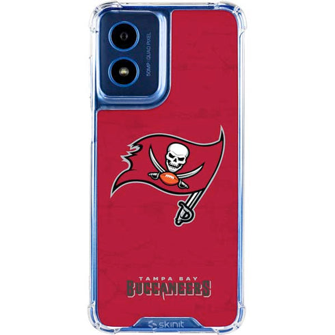 NFL Tampa Bay Buccaneers Distressed Moto G 5G (2024) Clear Case