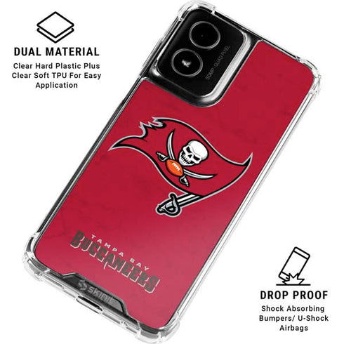 NFL Tampa Bay Buccaneers Distressed Moto G Power 5G (2024) Clear Case