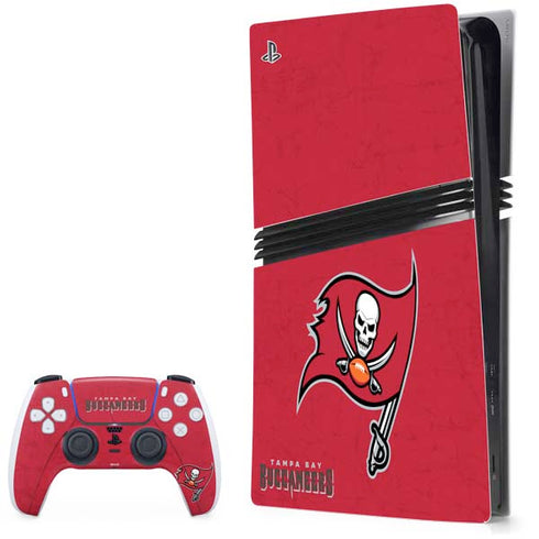 NFL Tampa Bay Buccaneers Distressed PS5 Pro Bundle Skin