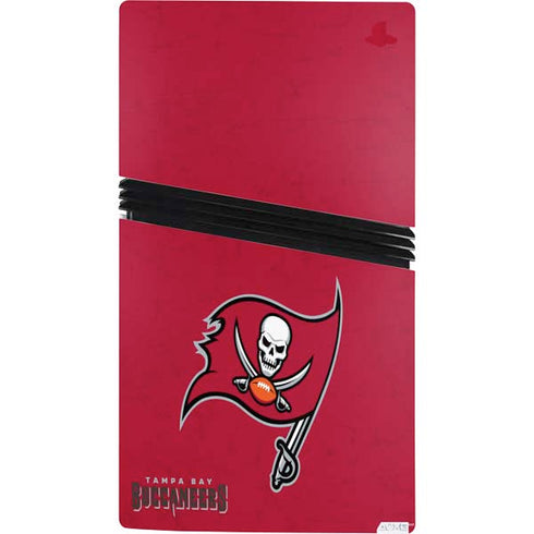 NFL Tampa Bay Buccaneers Distressed PS5 Pro Console Skin
