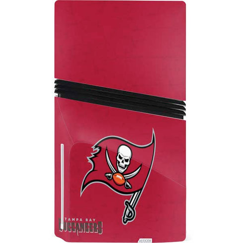 NFL Tampa Bay Buccaneers Distressed PS5 Pro Disk Bundle Skin