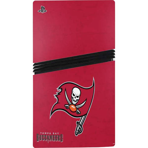 NFL Tampa Bay Buccaneers Distressed PS5 Pro Disk Console Skin