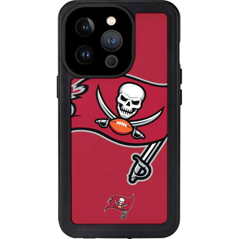 NFL Tampa Bay Buccaneers Large Logo iPhone 15 Pro Waterproof Case