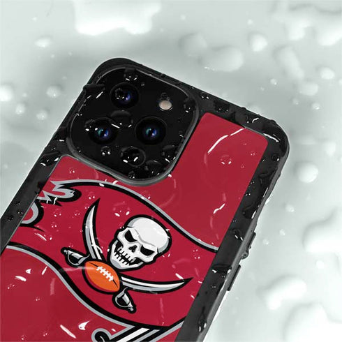 NFL Tampa Bay Buccaneers Large Logo iPhone 15 Pro Waterproof Case