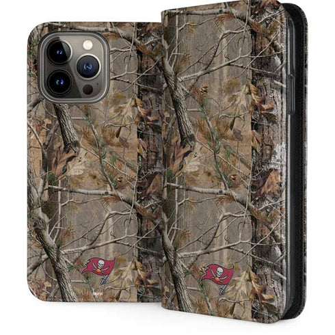 NFL Tampa Bay Buccaneers Realtree AP Camo iPhone 15 Pro Max Folio Case
