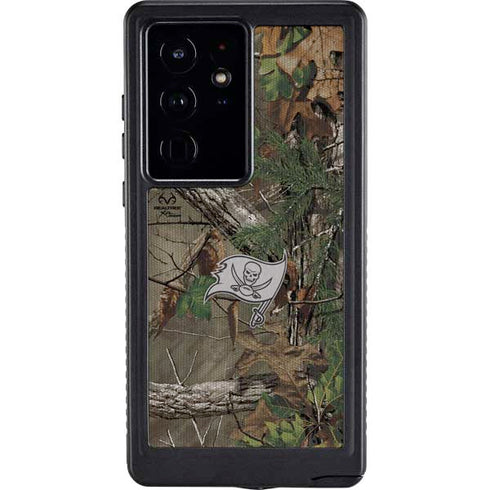 NFL Tampa Bay Buccaneers Realtree Xtra Green Camo Galaxy S24 Ultra Waterproof Case