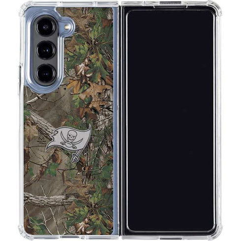 NFL Tampa Bay Buccaneers Realtree Xtra Green Camo Galaxy Z Fold5 5G Clear Case