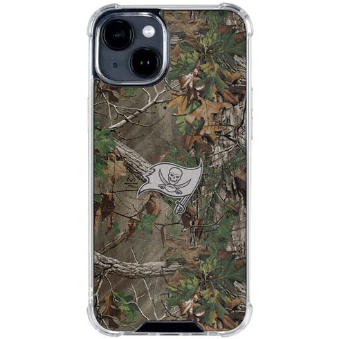 NFL Tampa Bay Buccaneers Realtree Xtra Green Camo iPhone 15 Clear Case