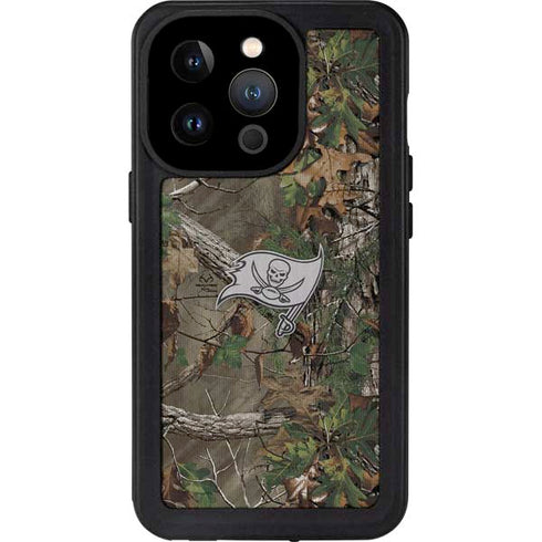NFL Tampa Bay Buccaneers Realtree Xtra Green Camo iPhone 15 Pro Waterproof Case
