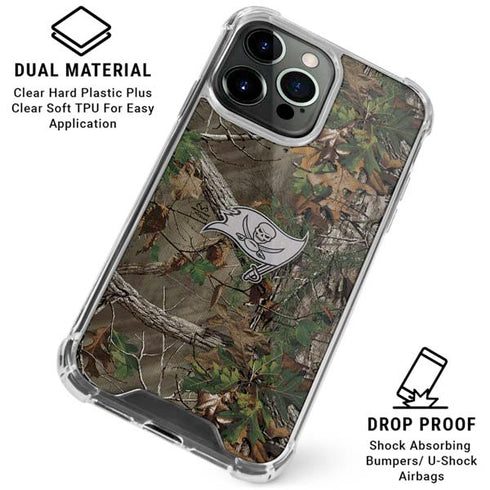 NFL Tampa Bay Buccaneers Realtree Xtra Green Camo iPhone 16 Pro Max Clear Case