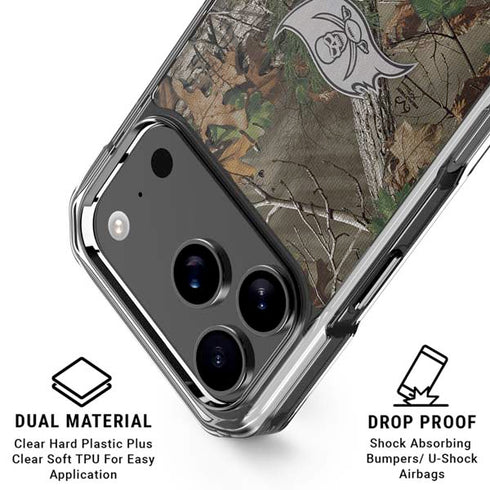 NFL Tampa Bay Buccaneers Realtree Xtra Green Camo iPhone 18 Pro Clear Case