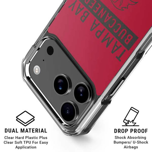 NFL Tampa Bay Buccaneers Red Performance Series iPhone 18 Pro Clear Case