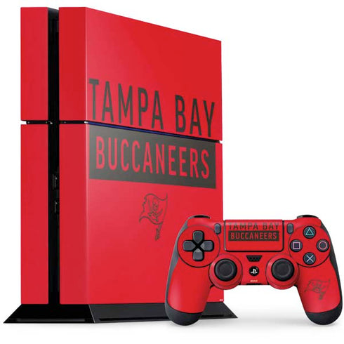 NFL Tampa Bay Buccaneers Red Performance Series PS4 Console and Controller Bundle Skin