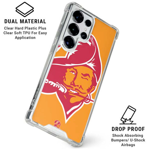 NFL Tampa Bay Buccaneers Retro Logo Galaxy S25 Ultra Clear Case