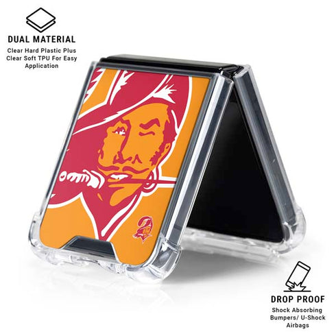 NFL Tampa Bay Buccaneers Retro Logo Galaxy Z Flip6 Clear Case
