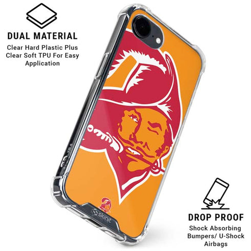 NFL Tampa Bay Buccaneers Retro Logo iPhone 16e Clear Case